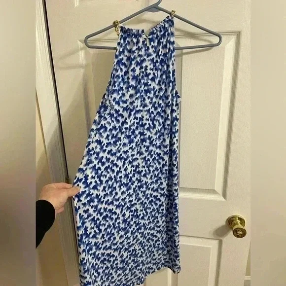 Stunning Michael Michael Kors Chain Halter Dress in Twilight Blue Size S - Picture 4 of 7